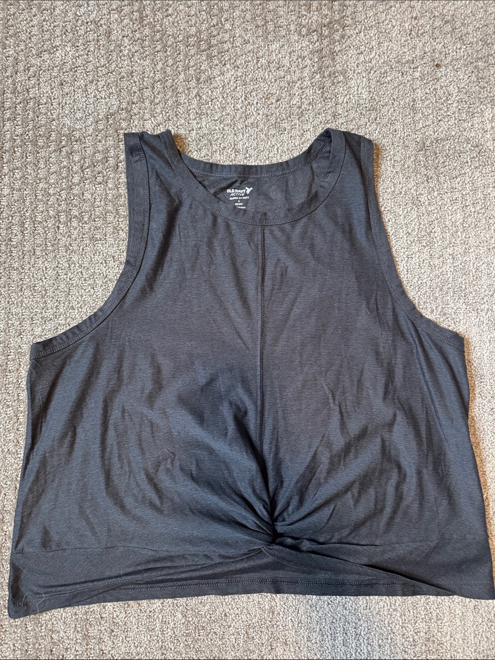 Old Navy Black Twist-Front Crop Tank